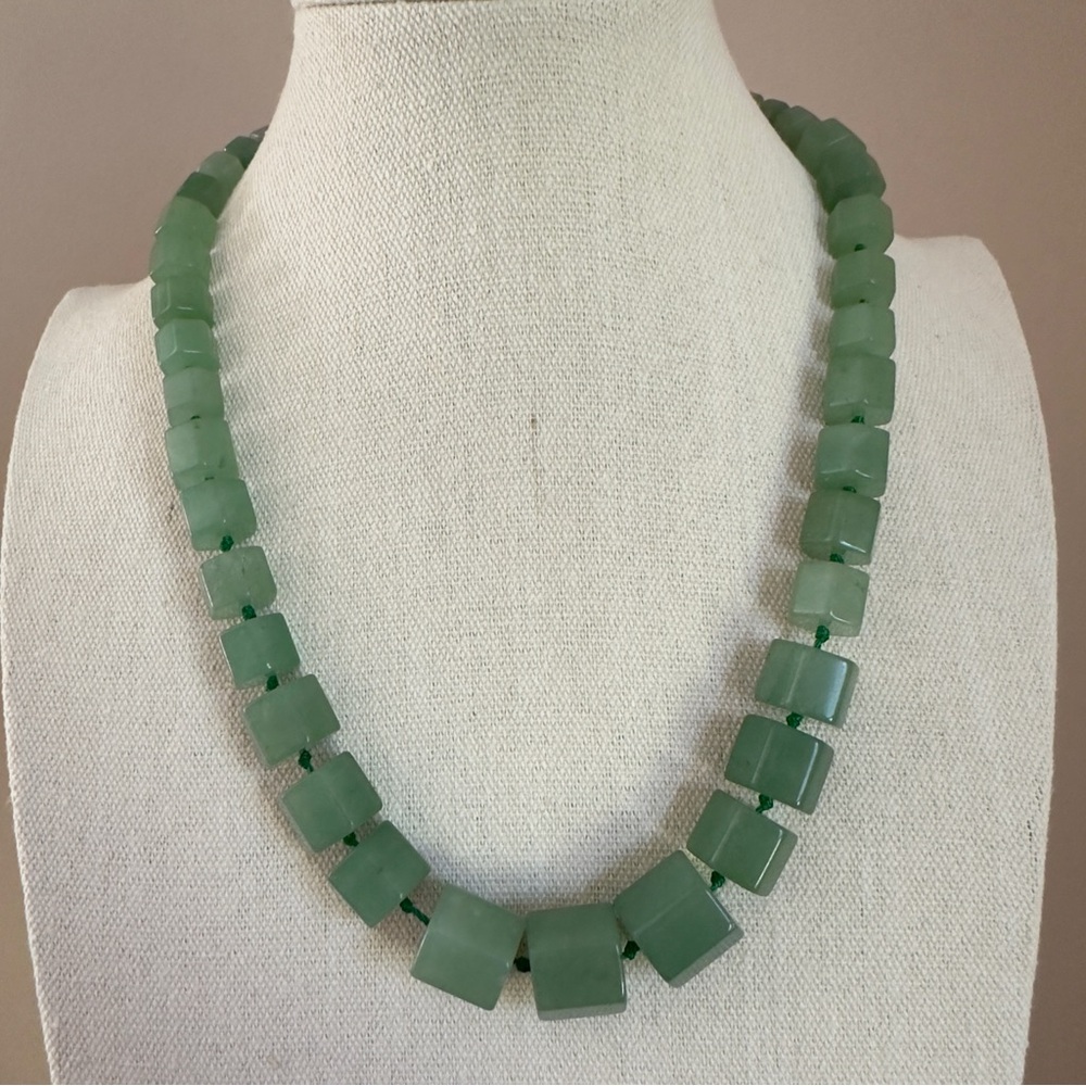 Green Square Bead Necklace